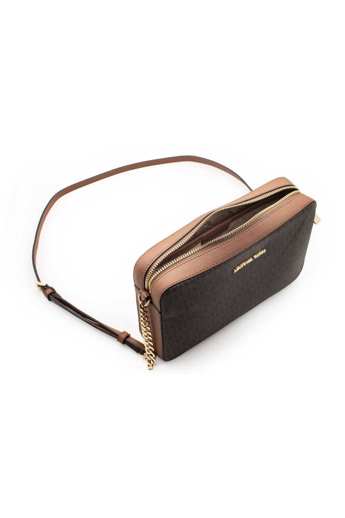 Michael Kors Jet Set Large Logo Crossbody Çapraz Omuz Çantası Kahverengi