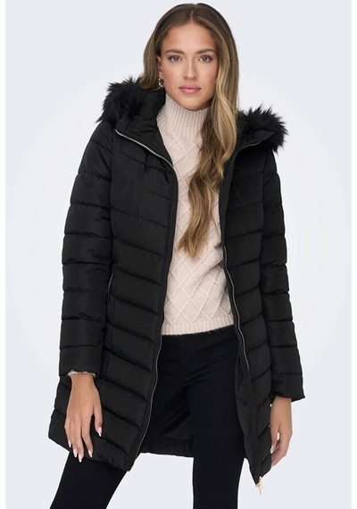 Only Onlellan Quılt Hood Fur Coat Lıfe Cc Otw 001