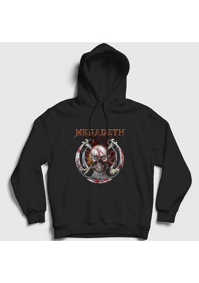 Presmono Unisex Blades Megadeth Kapüşonlu Sweatshirt Siyah