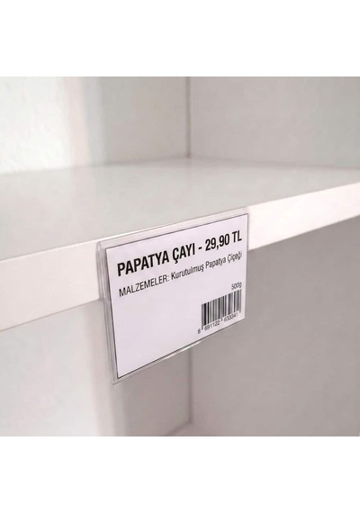 Cep Tipi Yapışkanlı Şeffaf Etiketlik 8x5cm U Tipi 100lü Paket 100 Adet
