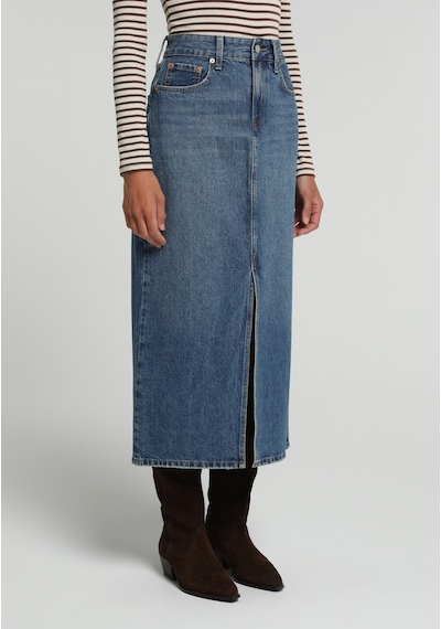 Colin's Colins Slim Fit Düz Fermuarlı Kadın Mid İndigo Denim Etek Cl1082945 Q1.v2 Dn45236