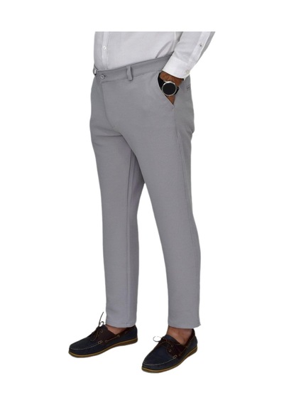Erkek Likralı Petek Dokuma Kumaş Pantolon Regular Fitt Bgl-st04491 Gri