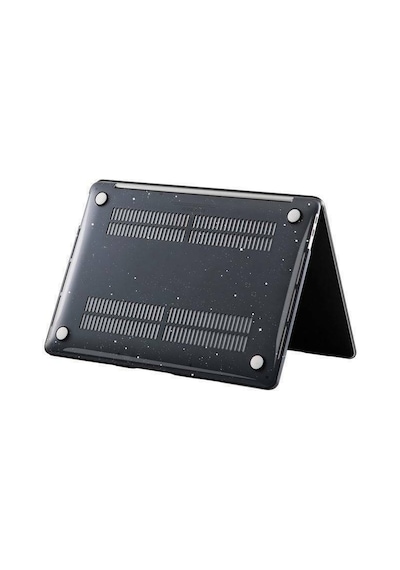 Arabulalaca Apple Uyumlu MacBook Pro 14 A2779 2023 Parlak Simli Siyah Kılıf