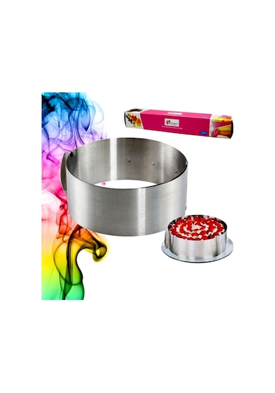 Yuvarlak Ayarlı Pasta Kek Kalıbı 9 Cm Alüminyum Gri 36 Cm Diğer