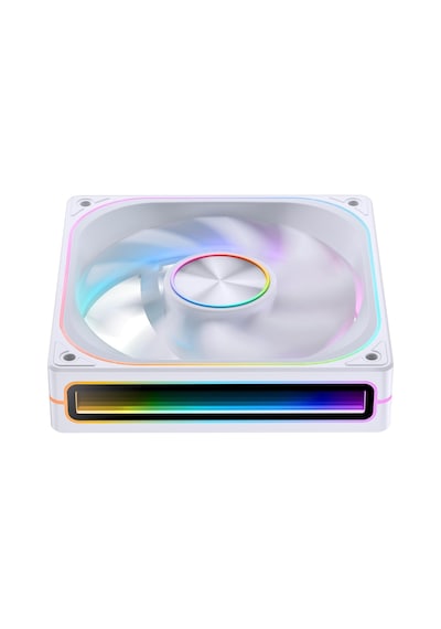Za-120wr Ters Pc Kasa Fanı, Ters Bıçak, 4 Taraflı Sonsuzluk Aynalı Sessiz Bilgisayar Argb Fanı 2400rpm, Pwm Entegre M & F Kafası, Alüminyum Etiket, 28mm Kalın, Beyaz