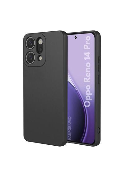 Oppo Reno 14 Pro Uyumlu Silikon Kılıf - Pastel Renk Tonu Kamera Korumalı Esnek Kapak - Siyah