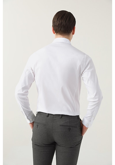 Twn Slim Fit Beyaz Düz Gömlek 5ee02ee44288m 801