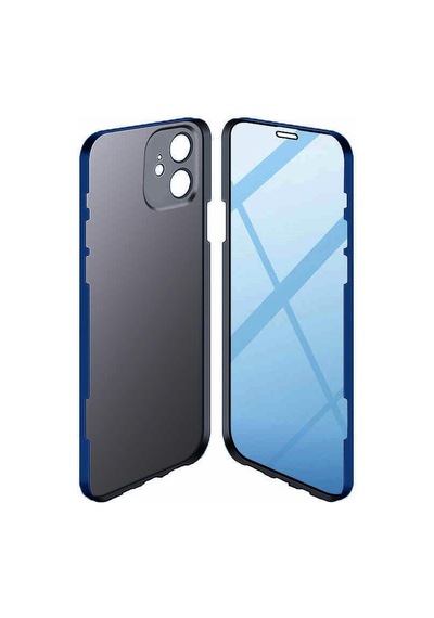 Apple Uyumlu iPhone 12 Kılıf 360 Tam Koruma Lüx Led Kapak Siyah