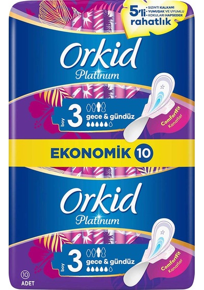 Orkid Platinum Ultra Gece Hijyenik Ped 10'lu