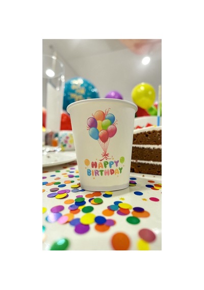 Balon Parti Doğumgünü Etkinlik Temalı Tek Kullanımlık 7 Oz 50 Adet Karton Bardak 1