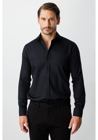 Igs Siyah Slim Fit Dar Kalıp Klasik Yaka Düz Uzun Kollu Cepsiz %100 Pamuk Gömlek-20003 Siyah Igs Siyah Slim Fit Dar Kalıp Klasik Yaka Düz Uzun Kollu Cepsiz %100 Pamuk Gömlek-20003 Siyah