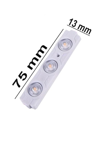 3 Ledli Parmak Led Modül 1.5w 2835 Smd Mercekli Beyaz Işık 12v- 15 Adet