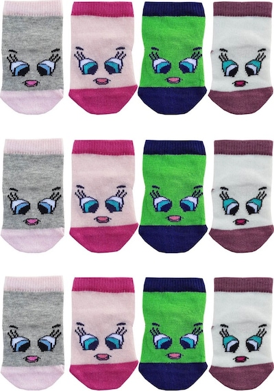 Bhr Kids Hepsinerakip 12Li Kız Bebek Soket Çorap Renkli Desenli Eğlenceli