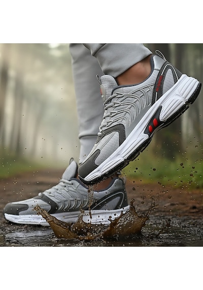 Yürüyüş Spor Ayakkabı Ortopedik Erkek Sneaker Gri