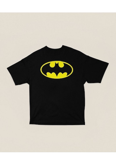 The Batman Kahraman Karakter Baskılı Unisex Oversize Tişört Siyah