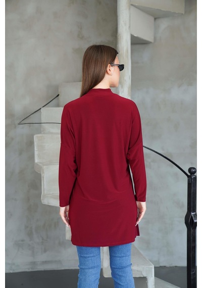 Penyebizden Tesettür Extra Uzun Tunik -bordo
