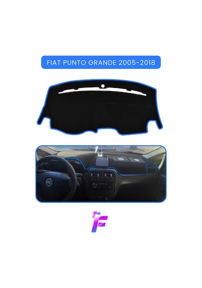 Fıat Punto Grande 2005-2018 Uyumlu Torpido Örtüsü Araca Özel Üretim Kolay Montaj Tb47 Mavi