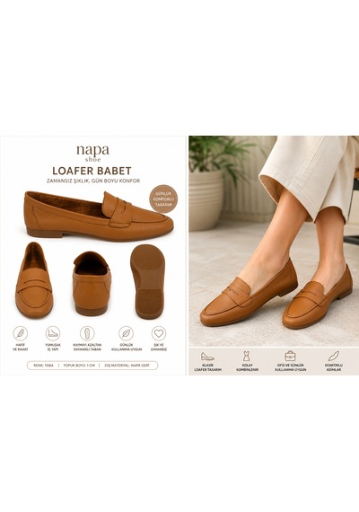 N Napa Shoe Np.22204.taba.deri Babet