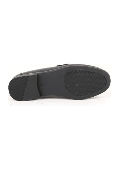 Libero L085.k012 Kroko Desenli Gül Tasarımlı Metal Tokalı Tpu Taban Kadın Loafer Ayakkabı Siyah