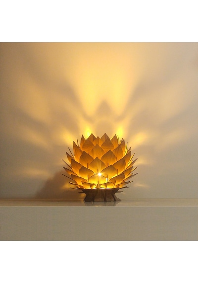 Design Otto Lotus Dekoratif Abajur Avize Sarkıt Lambader Şapkası Kahverengi
