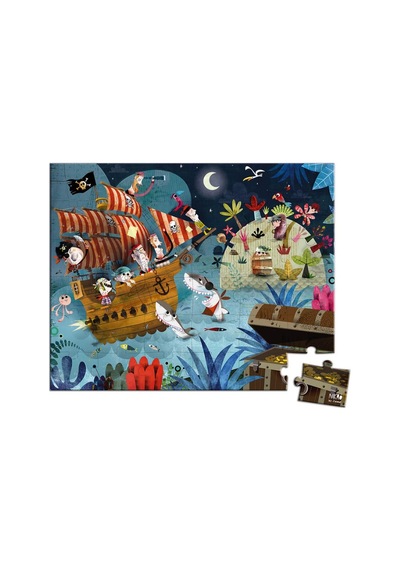 Janod 36 Parça Çantalı Puzzle Hazine Avı
