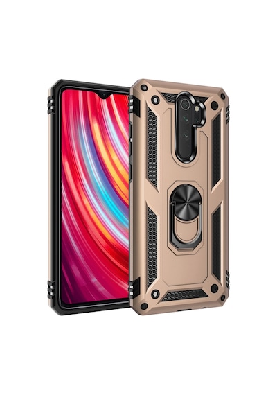 Uray Store Xiaomi Redmi Note 8 Pro Kılıf Sofya Yüzüklü Silikon Kapak - Gold