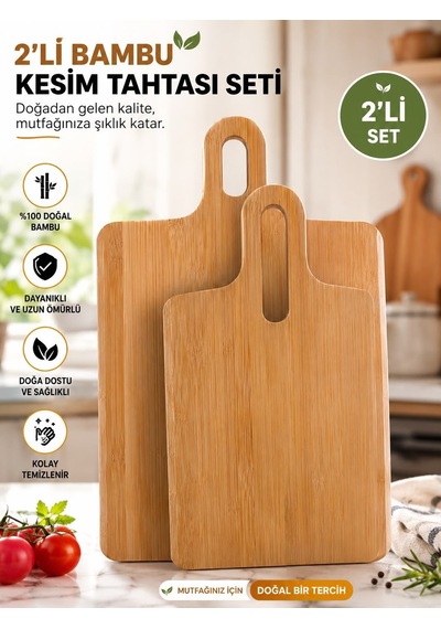 2'li Bambu Kesme Tahtası Bambu