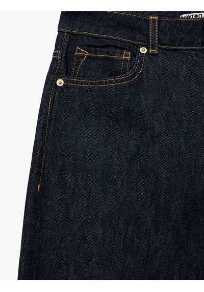 Koton Normal Bel Cepli Düğmeli Düz Paça Pamuklu Denim Pantolon - Straight Fit Jean Koyu İndigo 7wal40021md Indigo Koton Normal Bel Cepli Düğmeli Düz Paça Pamuklu Denim Pantolon - Straight Fit Jean Koyu İndigo 7wal40021md Indigo