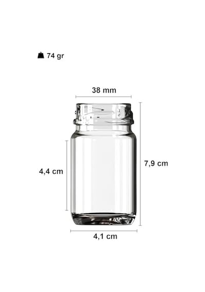 67 Ml Şeffaf Shot Kavanoz 67 Cc Konserve Metal Siyah Kapaklı Cam Kavanoz 6 Adet Açık Kahverengi