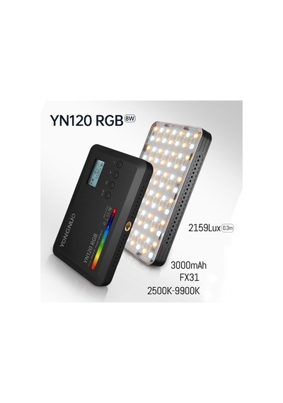 Yongnuo YN120 RGb 2500 - 9900K Dahili Bataryalı Mobil Vlog Led Işık