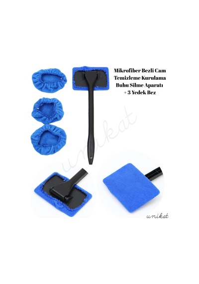 Mikrofiber Bez Cam Temizleme Aparatı 3 Adet Yedek Başlıklı Diğer
