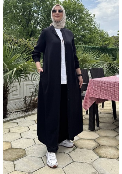 Rabia Şamlı Başak Pantolonlu Takım Siyah Normal
