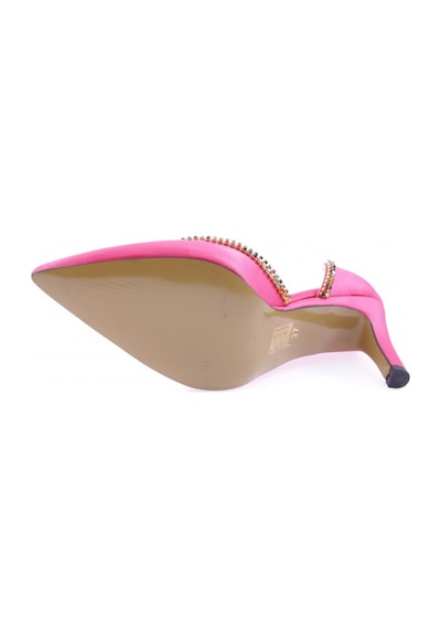 Dgn 1328 Kadin Transparan Detayli Stiletto 1328-2150-R3045 Fuşya Saten