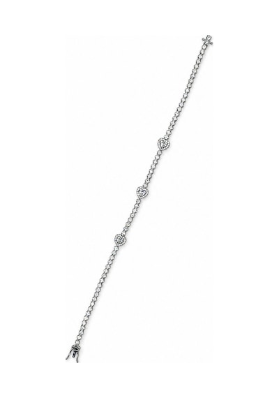 Balenbi Jewelry Kadın Üç Kalp Figürlü Taşlı Gümüş Renk Kararmaz Çelik Su Yolu Bileklik 1104