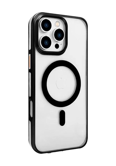 Joko Apple iPhone Uyumlu 16 Pro Max Gleam Pc Sert Magsafe Kılıf - Şeffaf-siyah Siyah - Şeffaf