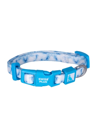 Swissplus Urban Paws Sky Marble Recycled Köpek Tasması - 10 Mm Beyaz - Mavi