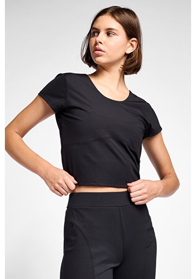 Lescon Kadın Antrenman Kısa Kol T-shirt 25b-2056 Siyah