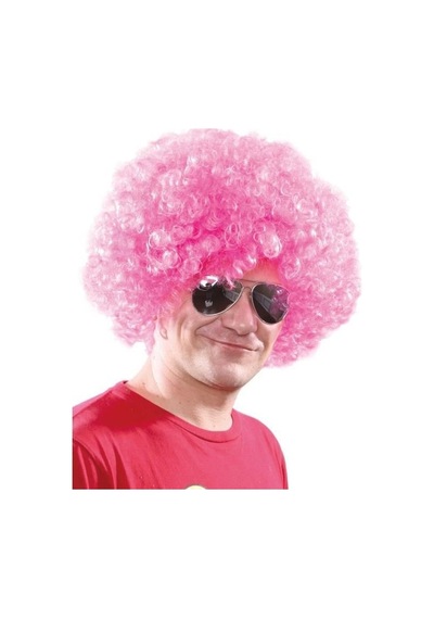 Açık Pembe  Renk Kıvırcık Afro Bonus Peruk