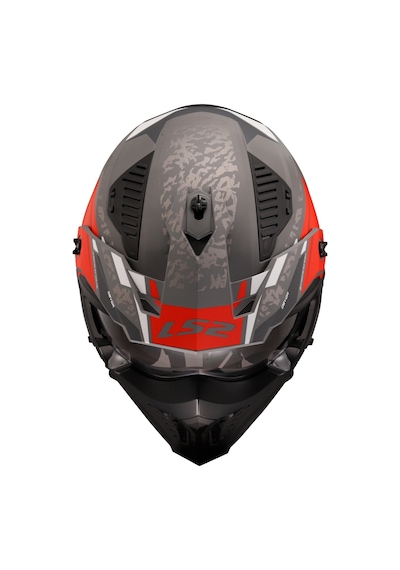 Ls2 Drifter Devor Ön Çene Çıkarılabilir Modüler Kask Mat Gri - Kırmızı - Titanyum