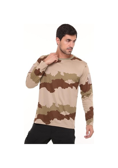 Terrien Hediyelik Üst Mevsimlik Giysi Single Sword Bisiklet Yaka Kamuflaj Desen Pamuklu Erkek T-shirt Çok Renkli