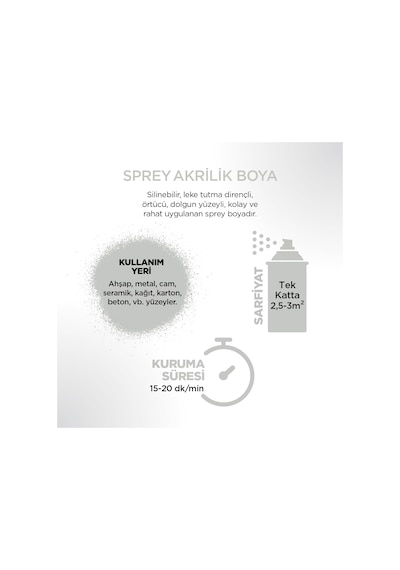 Polisan Akrilik Sprey Boya Açık Gri 400 ML.