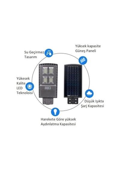 Cata 200w Güneş Enerjili Solar Sokak Aydınlatma Lambası Ct-4640