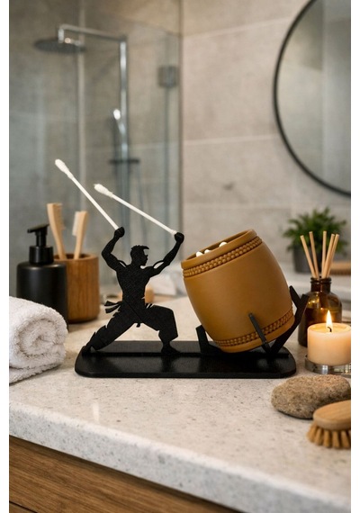 Samuray Figürlü Dekoratif Kulak Çubuğu Tutucu Dekoratif & Fonksiyonel Banyo Organizeri Dekorasyonu Siyah - Kahverengi Samuray Figürlü Dekoratif Kulak Çubuğu Tutucu Dekoratif & Fonksiyonel Banyo Organizeri Dekorasyonu Siyah - Kahverengi