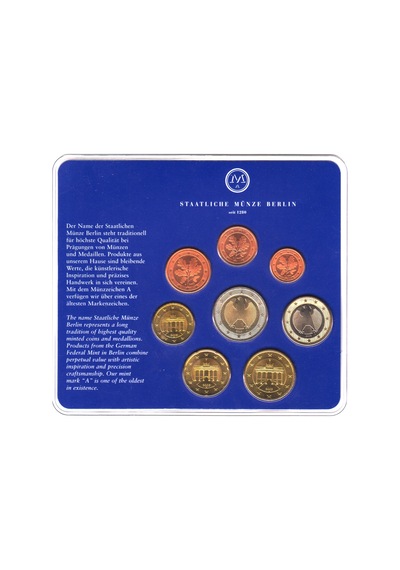 Almanya Euro Set 2002 A. Brandenburg Kapısı. Özel Kartında Çil.
