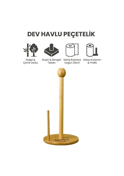 Kamptek Ahşap Doğal Bambu Kağıt Havluluk - Tek Elle Kullanım Özellikli Dik Tezgah Üstü Havlu Askısı Bambu Peçetelik Bambu Kamptek Ahşap Doğal Bambu Kağıt Havluluk - Tek Elle Kullanım Özellikli Dik Tezgah Üstü Havlu Askısı Bambu Peçetelik Bambu