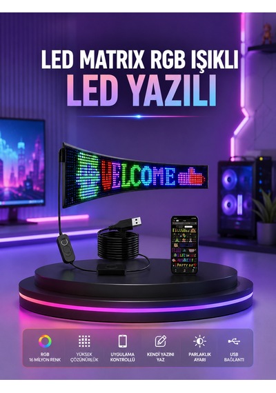 Rgb Led Panel Renkli Işık Efektli Dekoratif Aydınlatma - Lisinya Çok Renkli 83392108