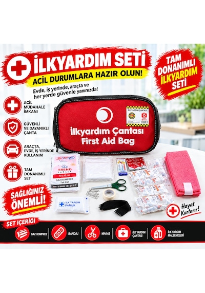 Mevzuata Uygun Tuvtürk Uyumlu İlk Yardım Çantası - Ecza Çantası