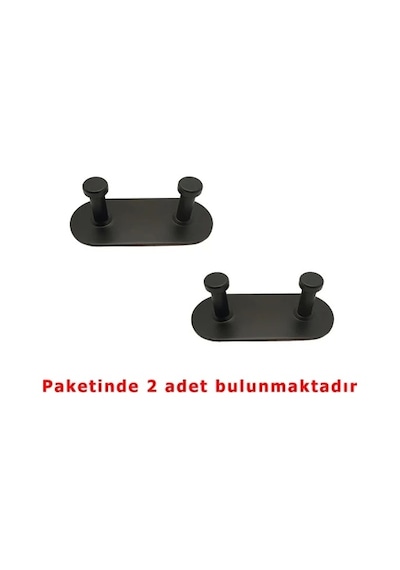 Glare Mantar Kendinden Yapışkanlı Askılık İkili Mat Siyah 2 Li Paket Çok Renkli