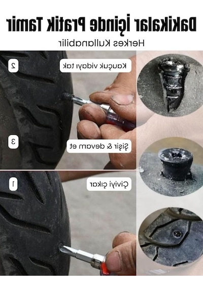 Lastik Tamir Kiti, 10 Adet Kauçuk Vida Seti, Acil Durum Çözümü