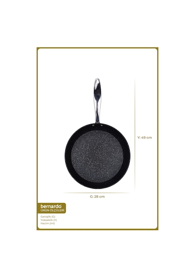 Bernardo Chef Line Granit Tava Siyah 28cm
